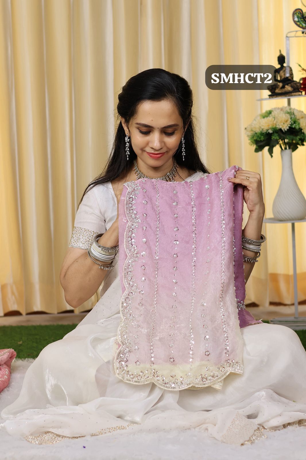 Heavy premium space silk sarees with katdana beads work prebook🥳