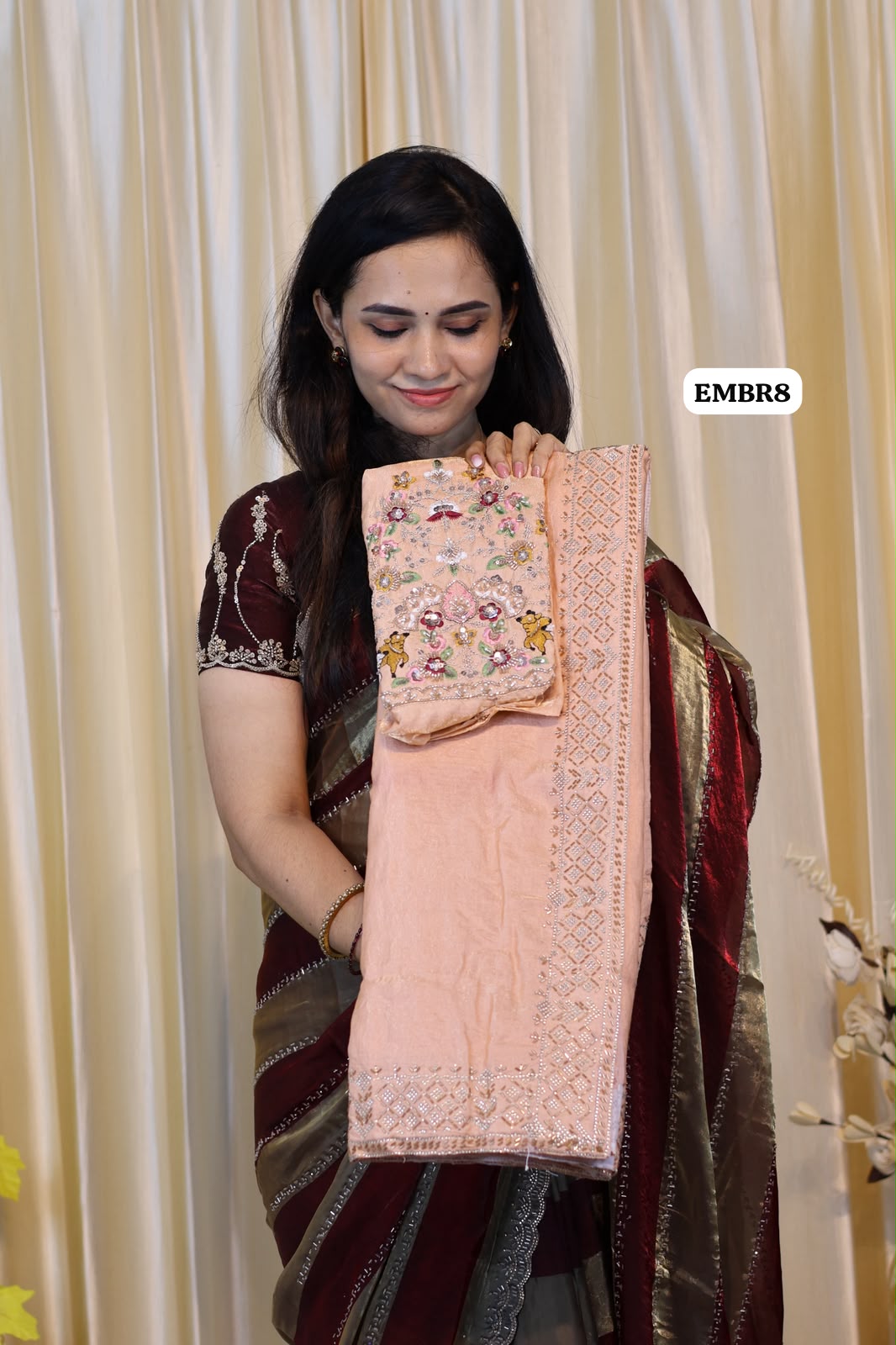 Space silk saree with jarkhand  diamond work 😍😎📚