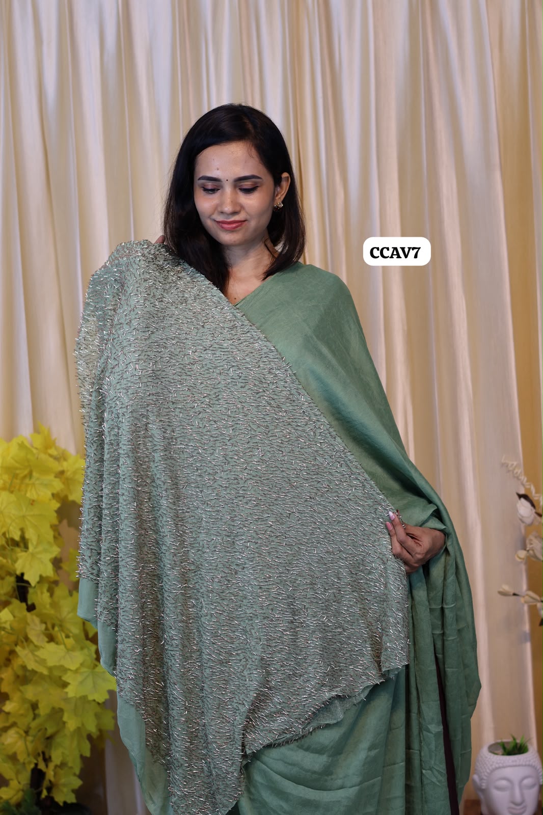 Viscose space silk with heavy designer blouse 🥳