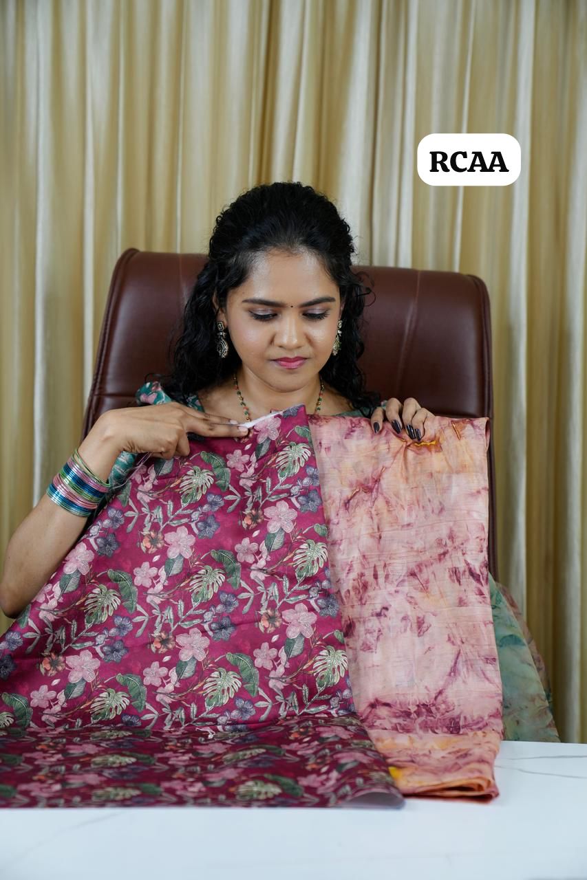 Organza saree with prints 🍄🥳