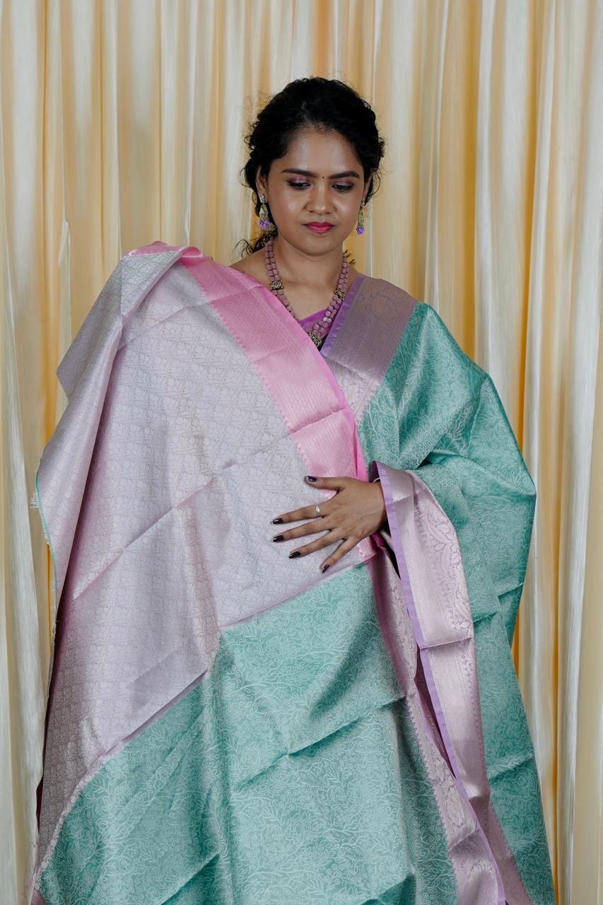 Katan bridal tissue saree🥳design 1