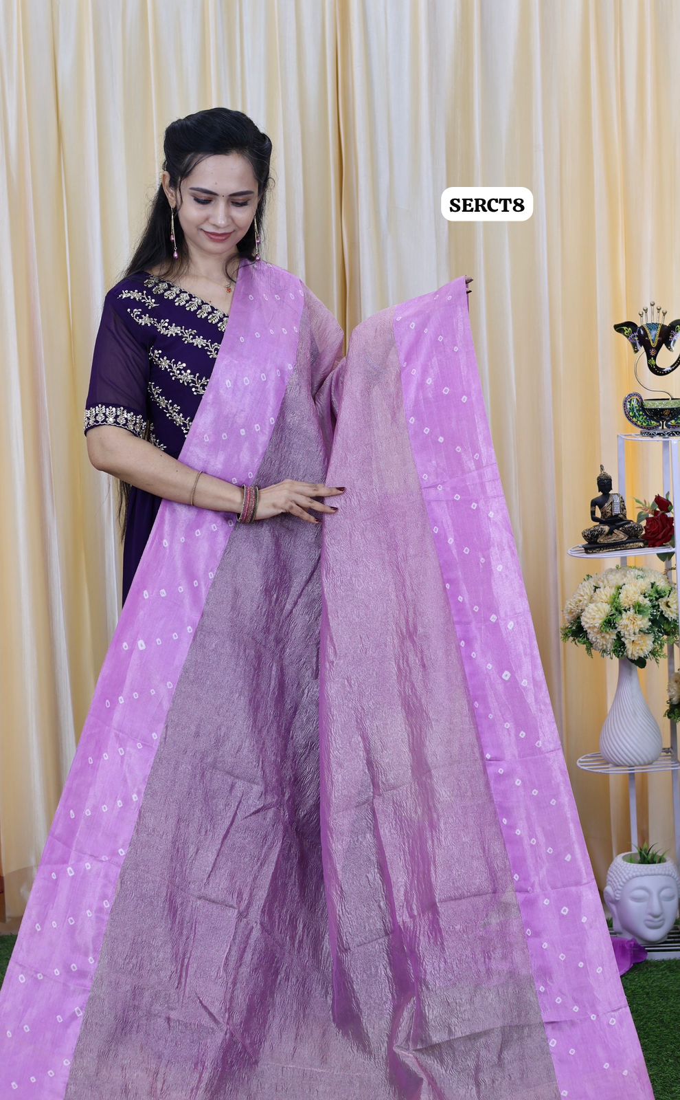 Soft crush tissue with Bandhni border 😍🥳