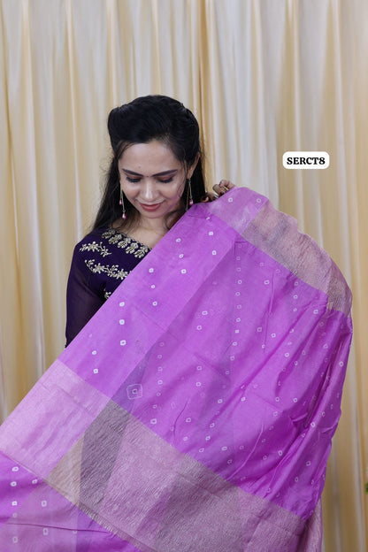 Soft crush tissue with Bandhni border 😍🥳