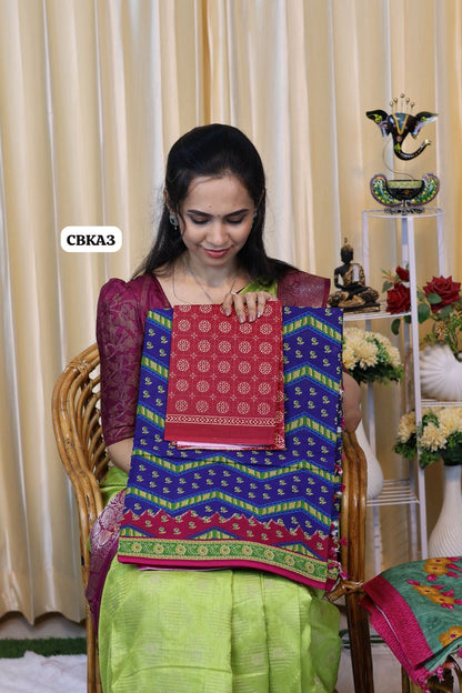 Classy cotton saree with contrast blouse 😍Ⓜ️