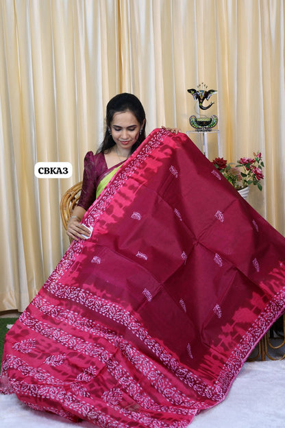 Classy cotton saree with contrast blouse 😍Ⓜ️