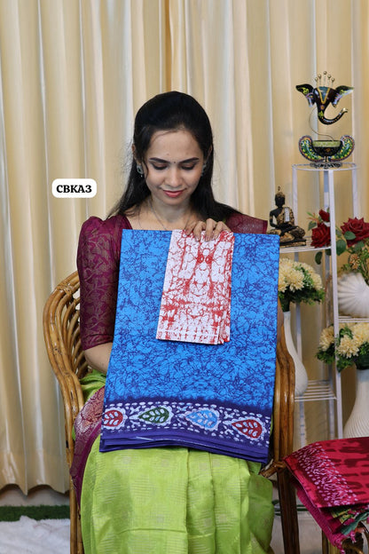 Classy cotton saree with contrast blouse 😍Ⓜ️