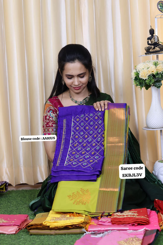 Semi soft silk saree with blouse😍