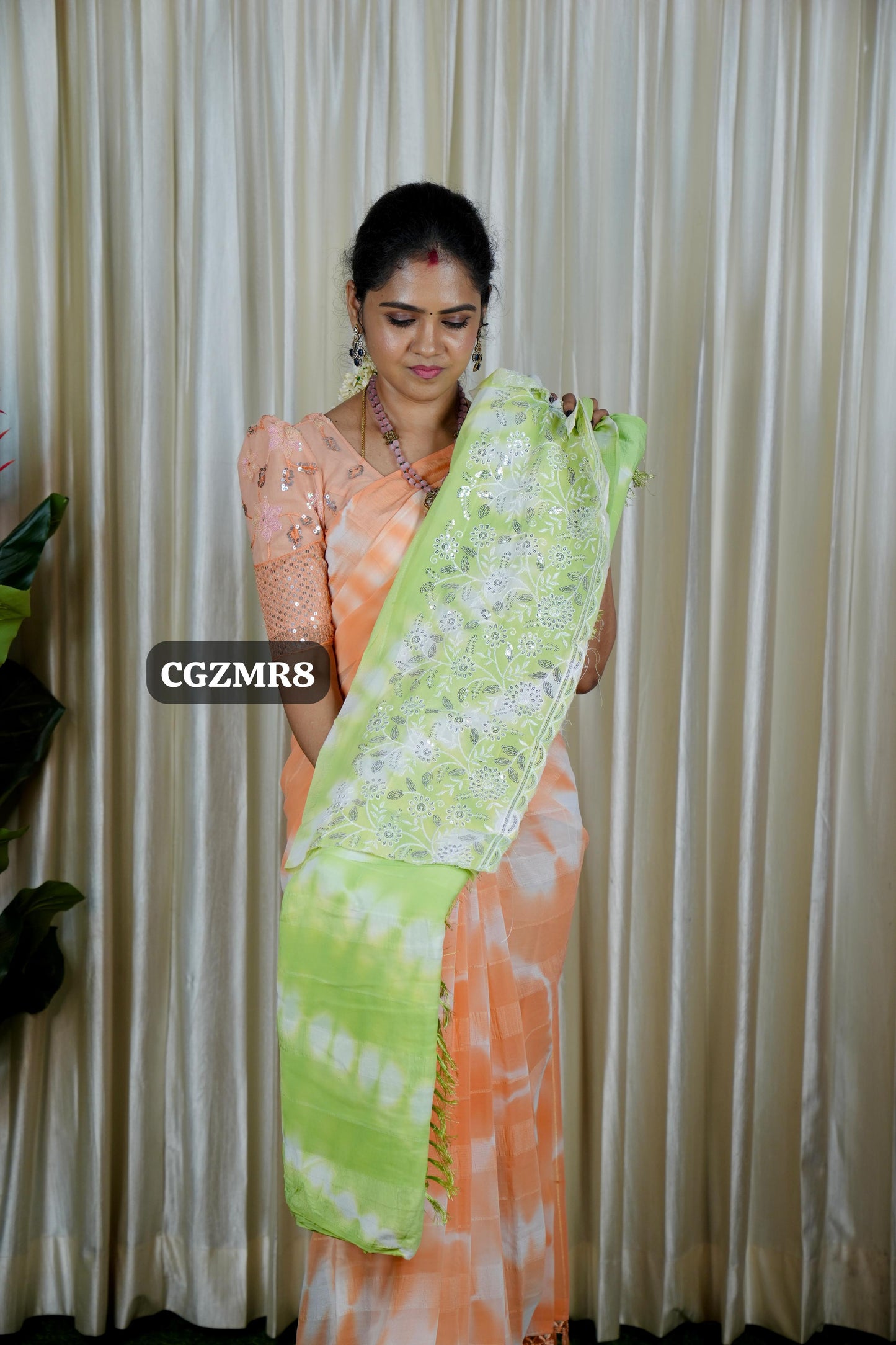 Georgette sarees with work blouse✅🥰