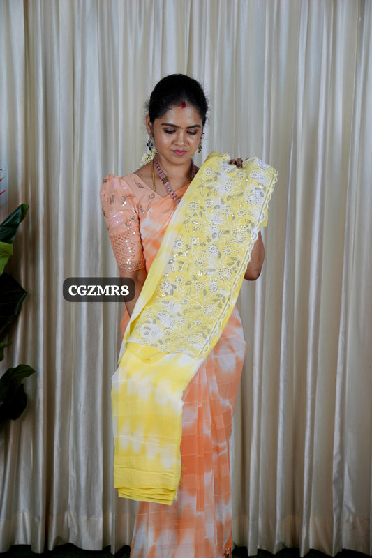 Georgette sarees with work ❌