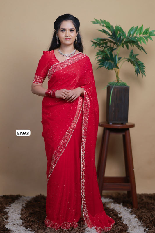 Premium space silk sarees with real jarkhan diamond work🍄🥳 Wild berry pink