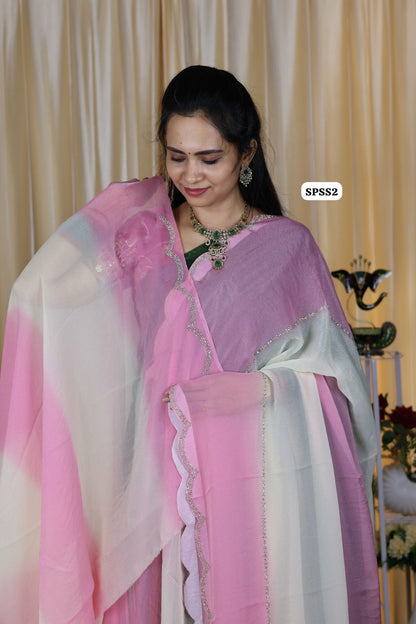 Space silk sarees with cutwork border🥳