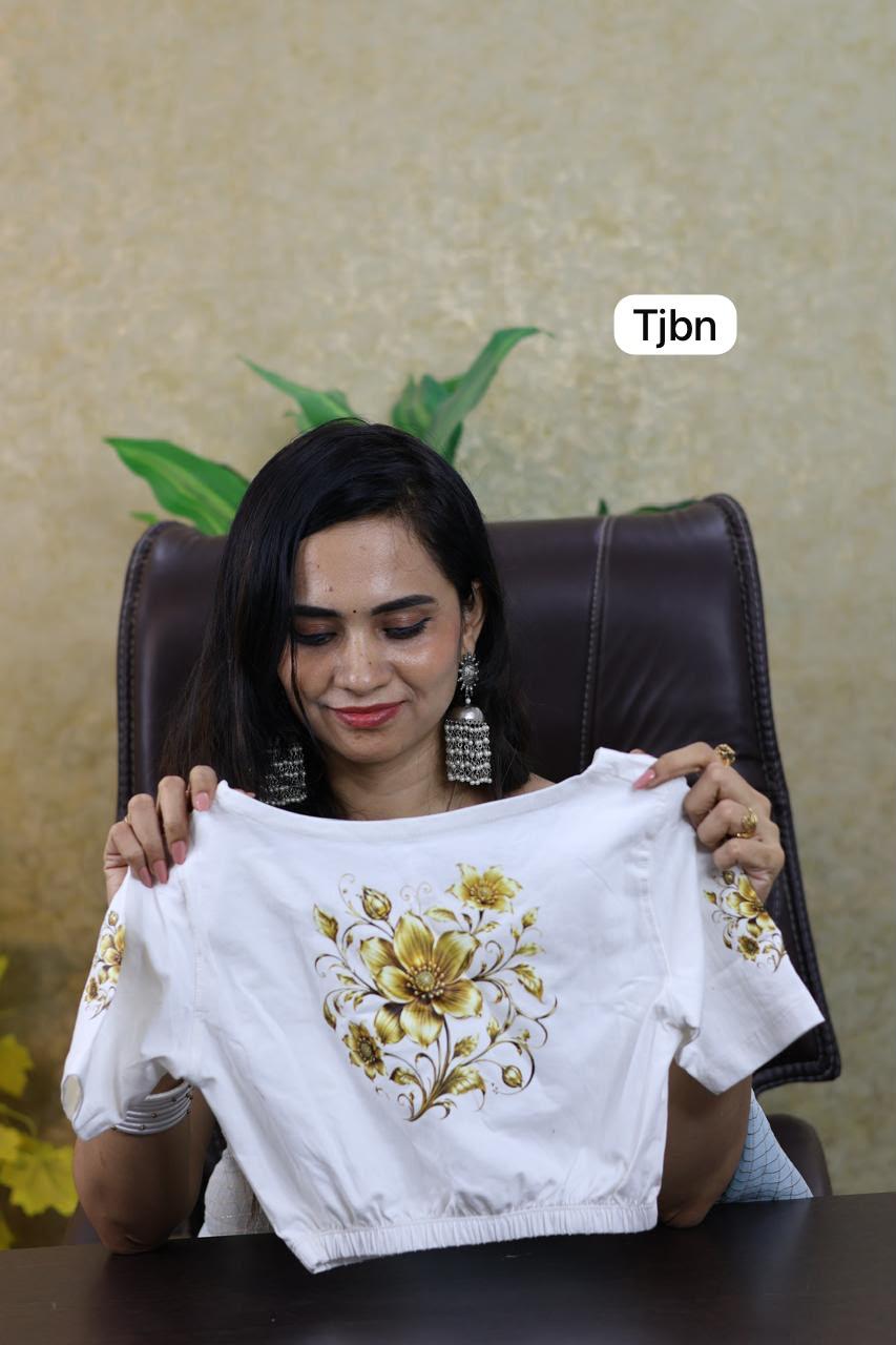 Premium quality readymade elastic blouse with printed design 😍⏰