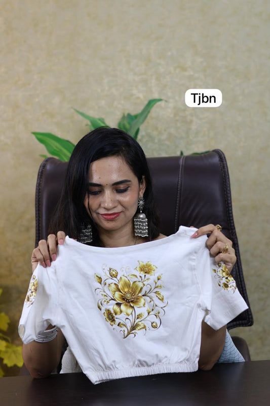 Premium quality readymade elastic blouse with printed design 😍⏰