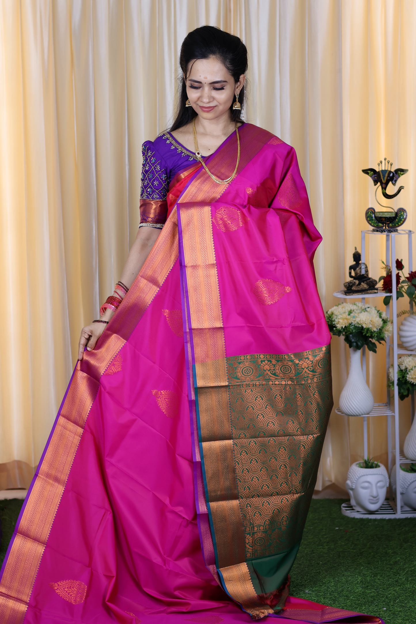 semi soft silk saree with running blouse 🥳
