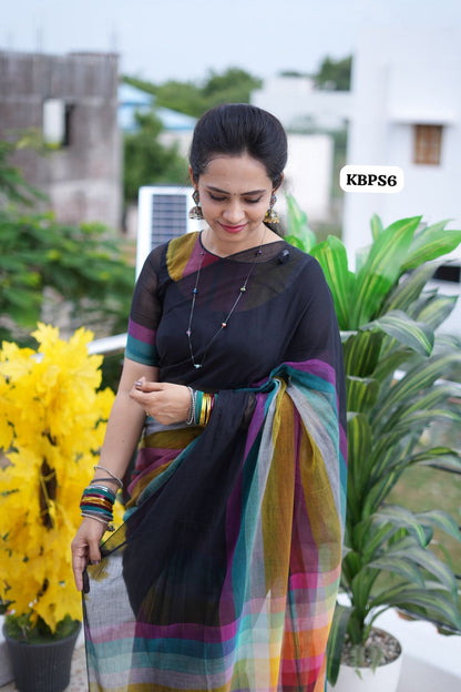 soft linen mix mul mul cotton saree premium quality😍👇✅