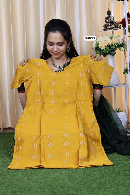 Raw silk short top stitched with lining🥳