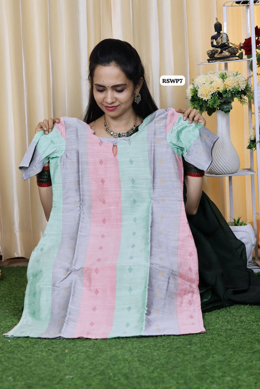 Raw silk short top stitched with lining 😍🥳