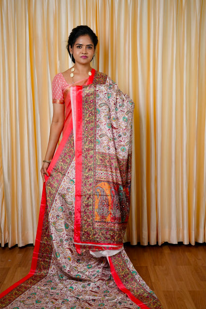 Chinnon mirror work saree🥰😎📚