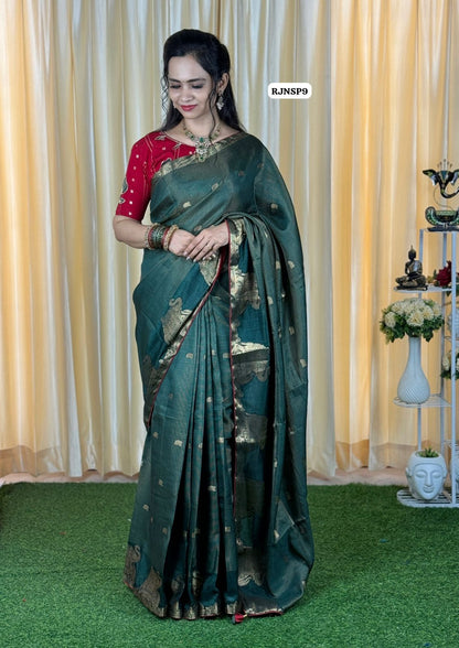 Pure soft viscose soft silk vairaoosi saree with elephant weave border & zari buttas😍🥳