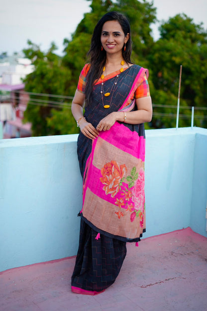 Linen cotton sarees🥰😎📚