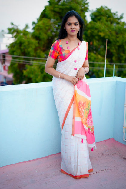 Linen cotton sarees🥰😎📚
