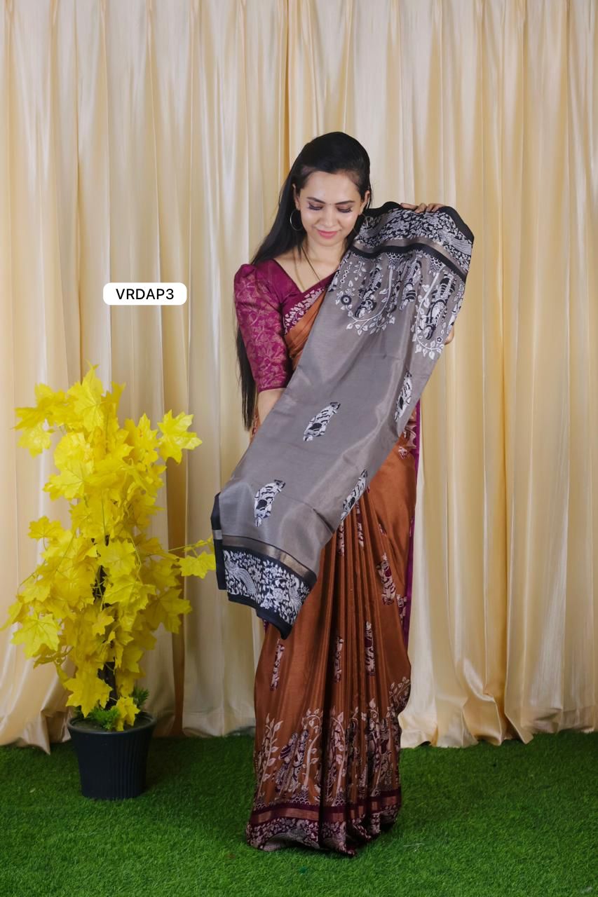 Modal semi silk saree❌