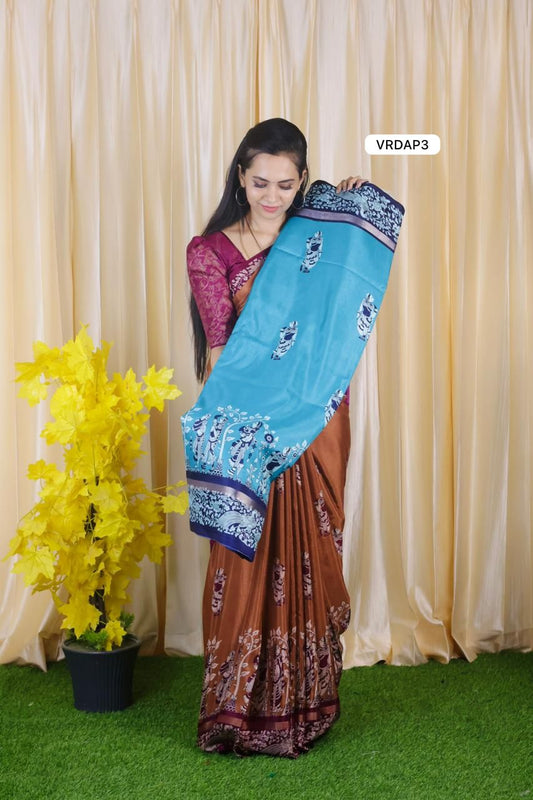 Modal semi silk saree❌