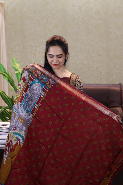 Kalamkari printed saree😍😎⏰