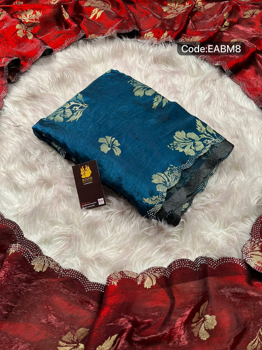 Space silk sarees with print work🥳