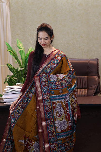 Kalamkari printed saree😍😎⏰