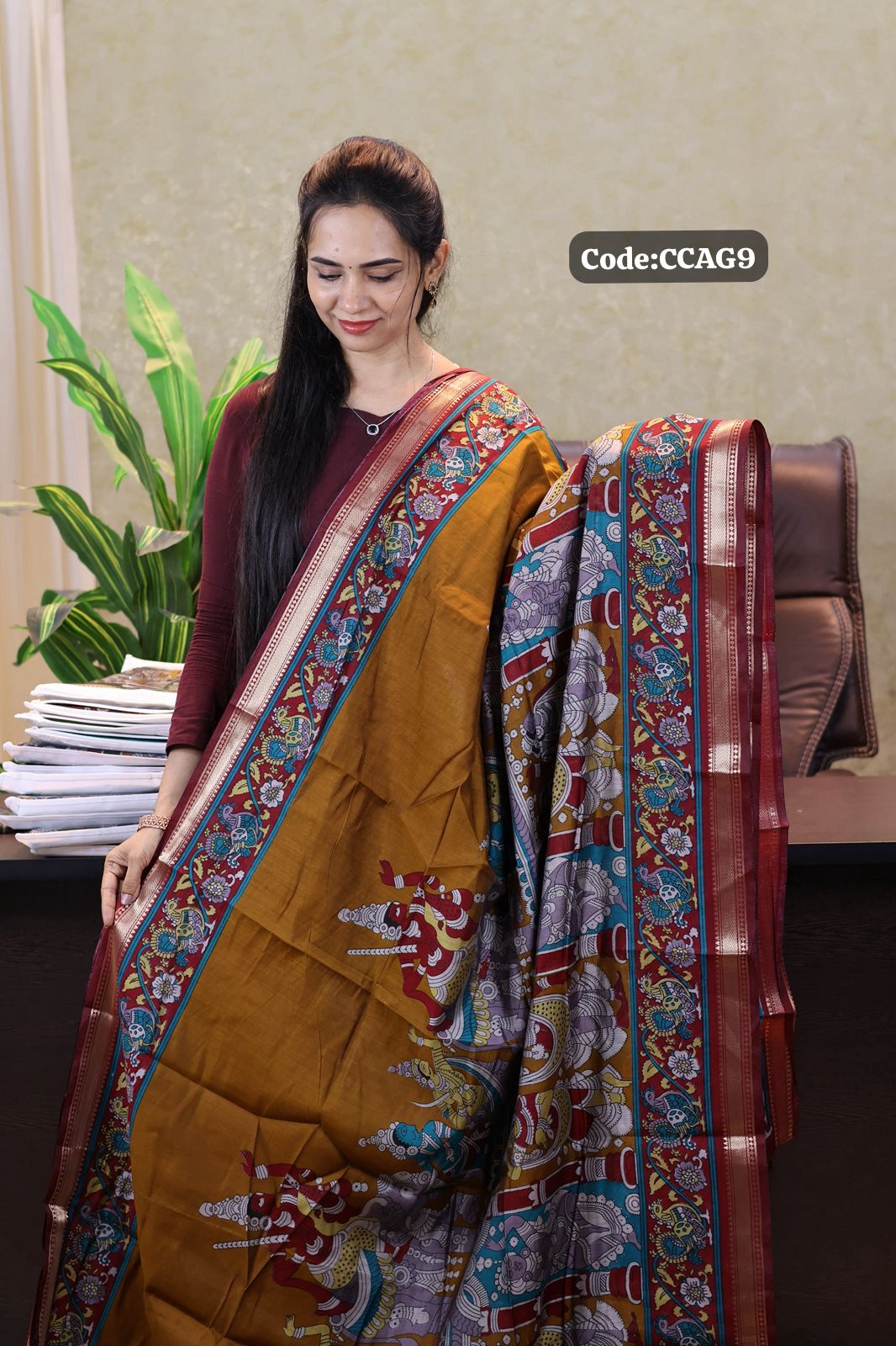 Kalamkari printed saree😍😎⏰