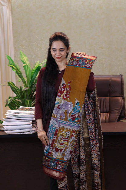 Kalamkari printed saree😍😎⏰