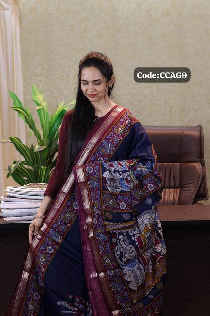 Kalamkari printed saree😍😎⏰
