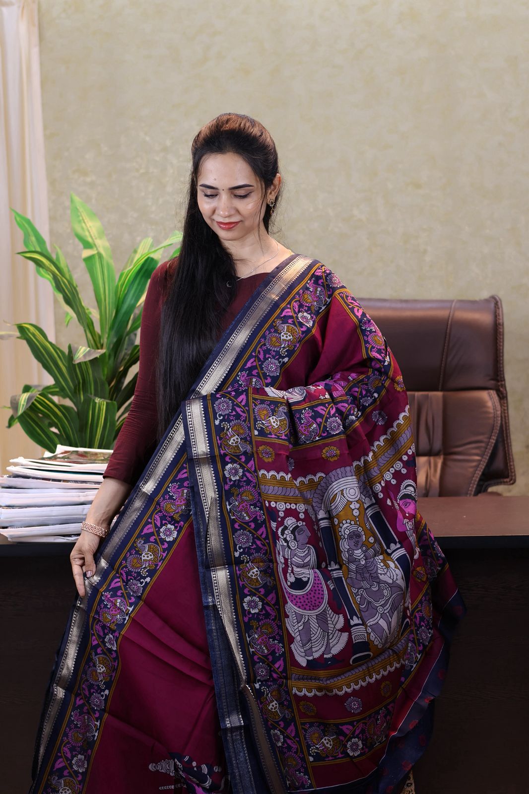 Kalamkari printed saree😍😎⏰