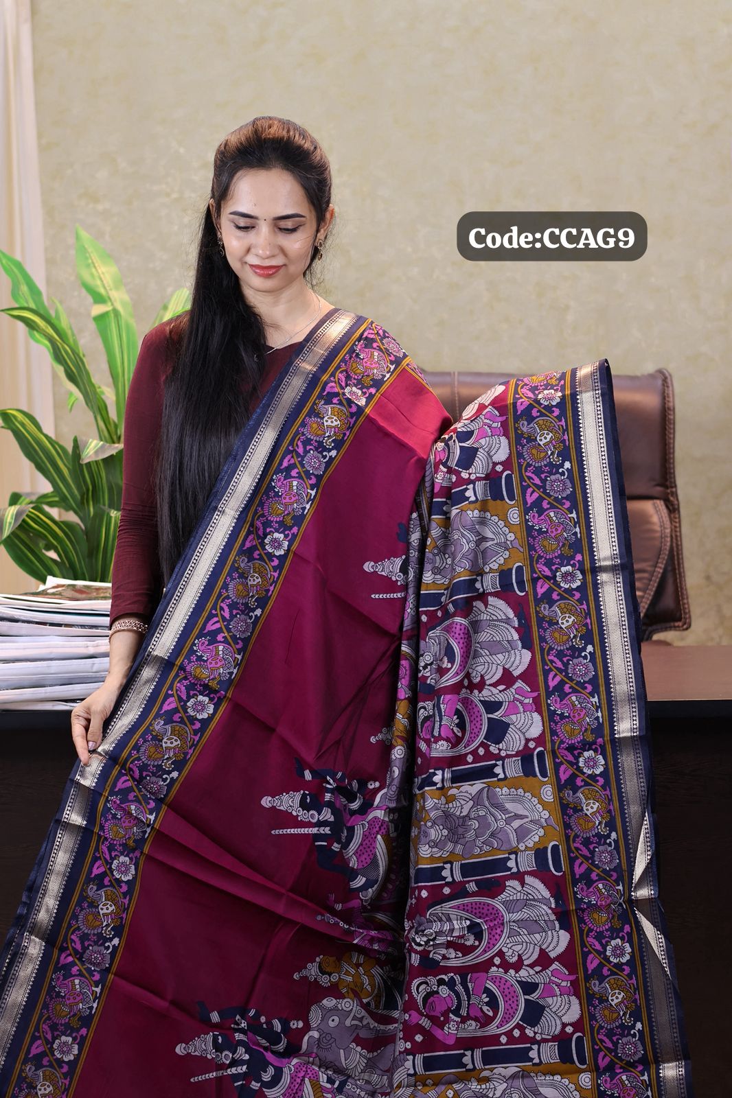 Kalamkari printed saree😍😎⏰