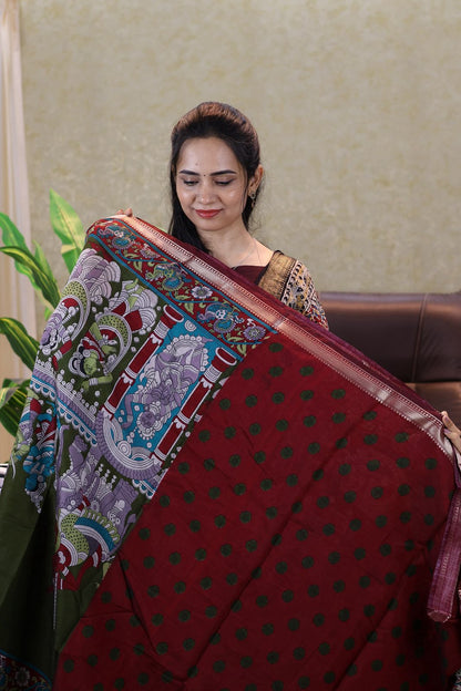 Kalamkari printed saree😍😎⏰