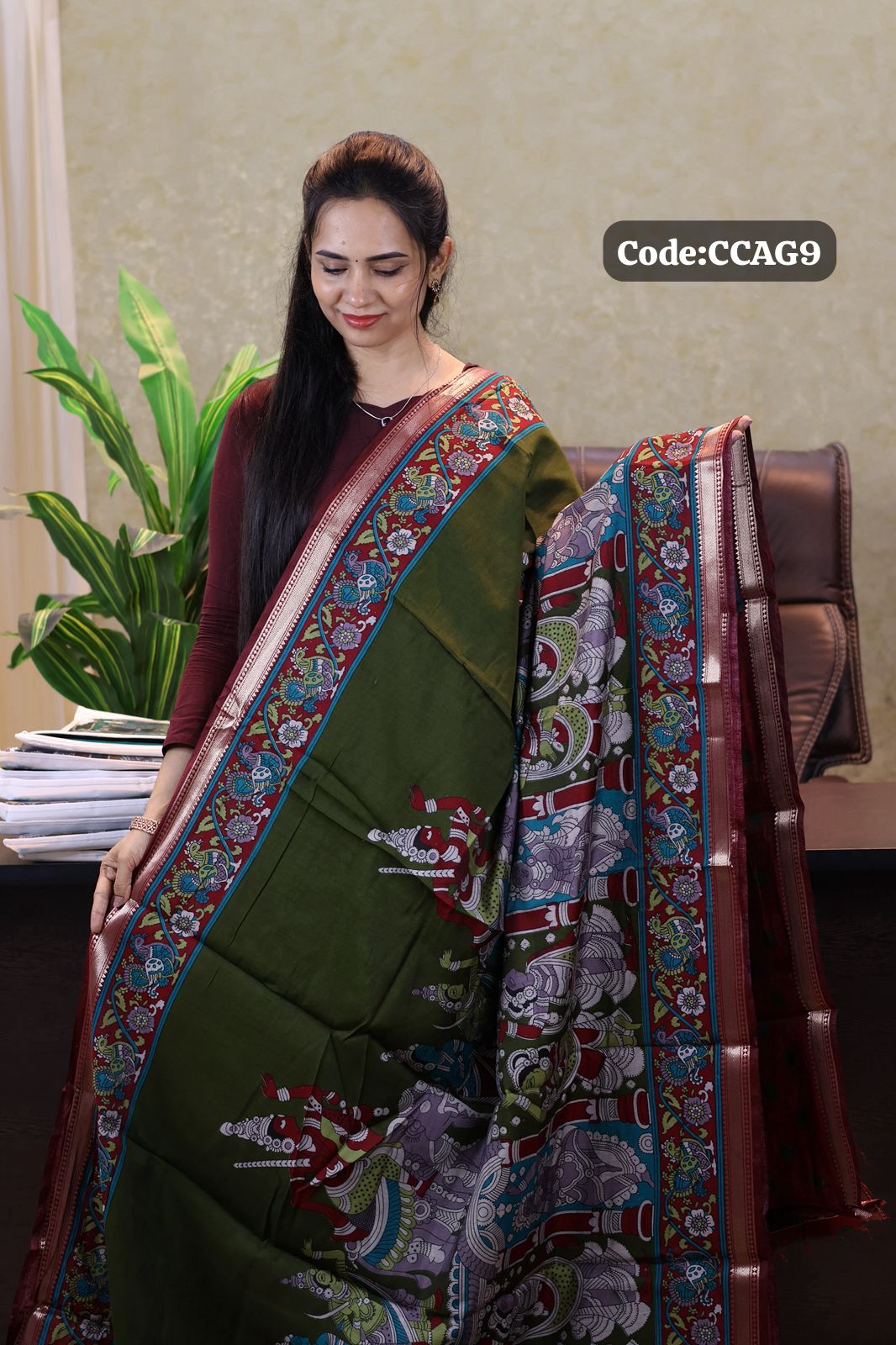 Kalamkari printed saree😍😎⏰