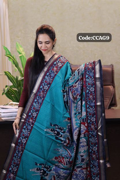Kalamkari printed saree😍😎⏰