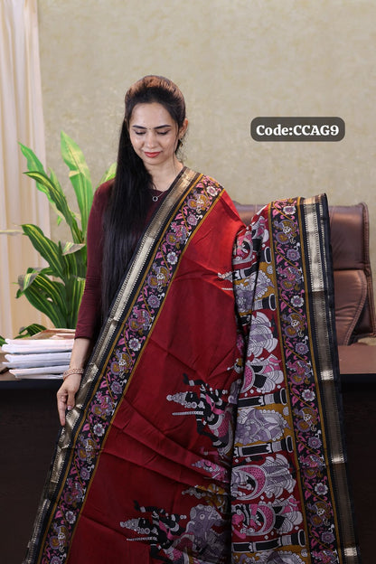 Kalamkari printed saree😍😎⏰