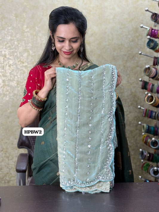Heavy premium space silk saree with katdana beads work😍🥳