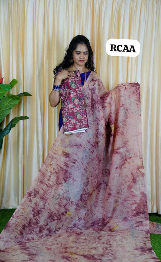 Organza saree with prints 🥰🥳