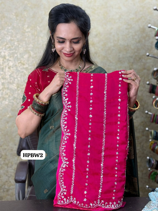 Heavy premium space silk saree with katdana beads work😍🥳