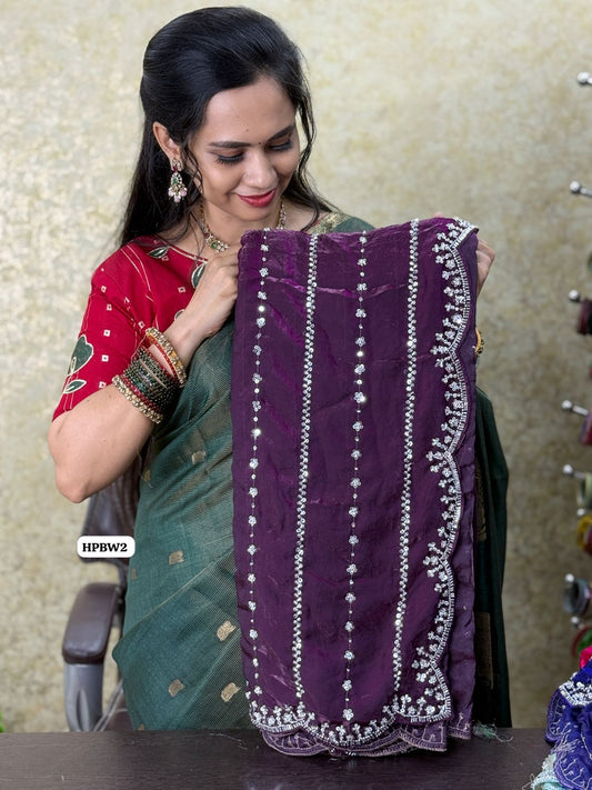Heavy premium space silk saree with katdana beads work😍🥳