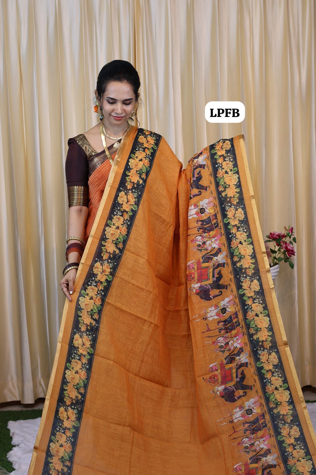 Linen cotton saree😍😎📚