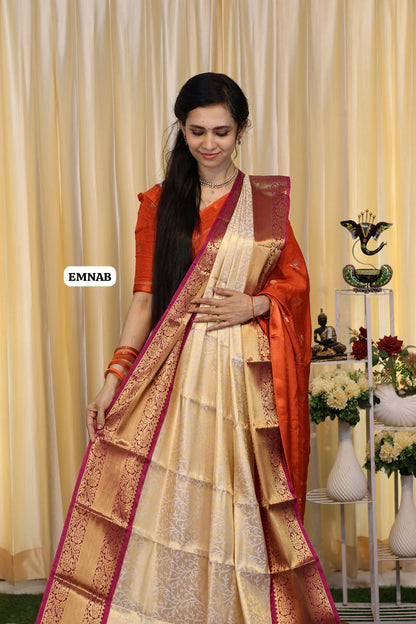 Prebook Bridal kanchi semi soft silk saree no animal figures 🥳