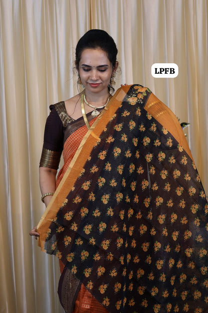 Linen cotton saree😍😎📚