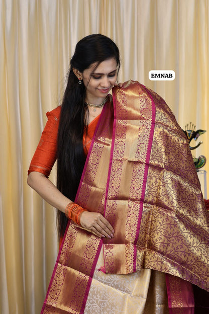 Prebook Bridal kanchi semi soft silk saree no animal figures 🥳