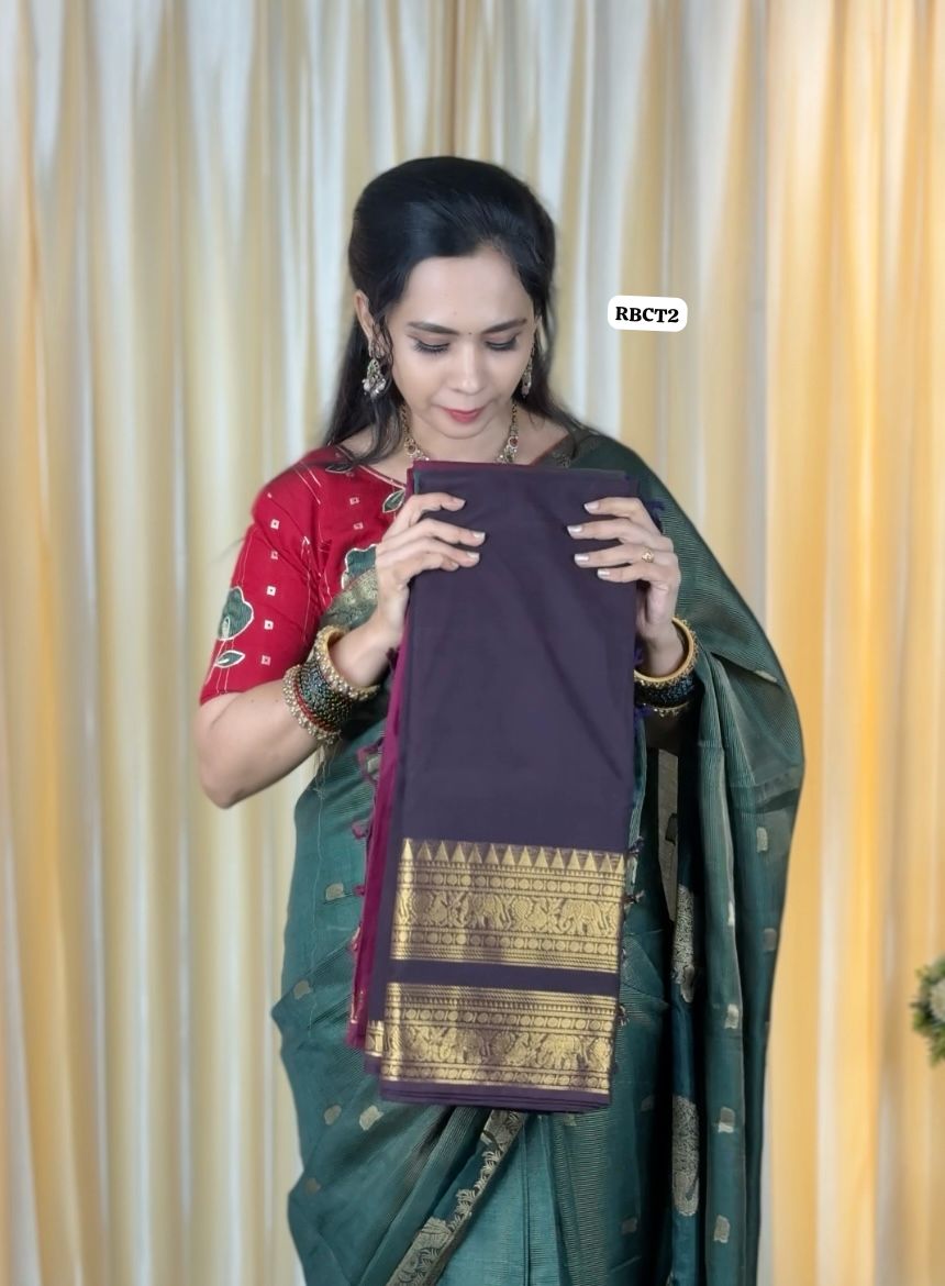 Kanchi Cotton Saree(Elephant design)😍🥳