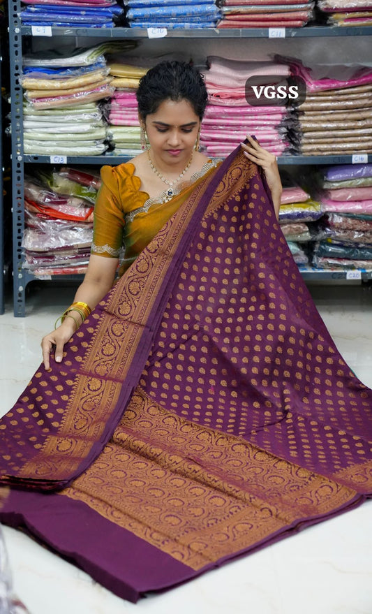 Viscose Georgette Semi silk🥰🏃🏻‍♀️Deep wine
