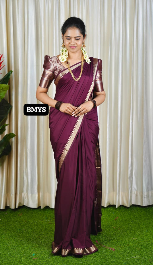 Premium Mysore crepe silk sarees with golden zari  👇